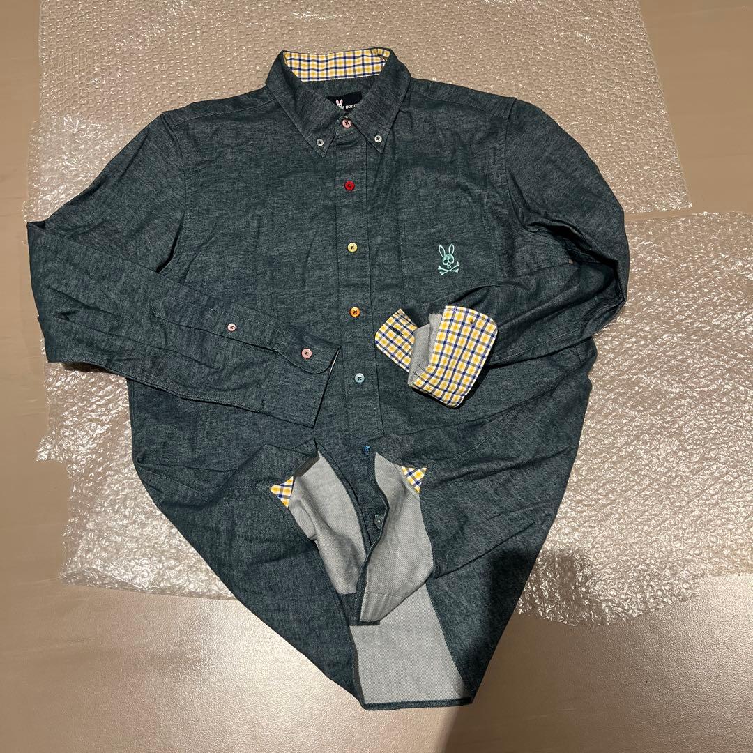 【美品】Psycho Bunny サイコバニー ストレッチネルシャツ XL
