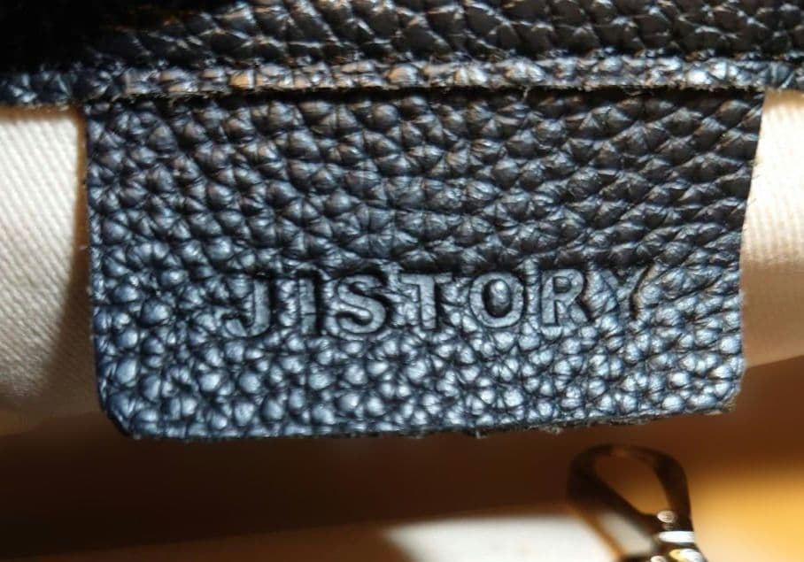 JISTORY サイドベルトブラックレザー ボストンバッグ