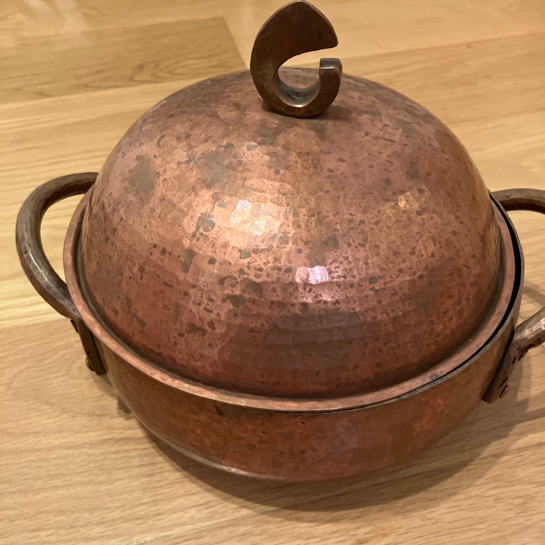 希少品　寺山光廣　銅製 両手鍋 150000円　銅鍋　21cm