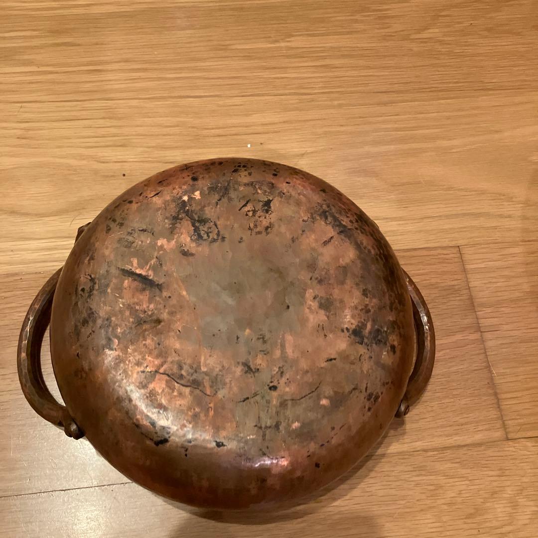 希少品　寺山光廣　銅製 両手鍋 150000円　銅鍋　21cm