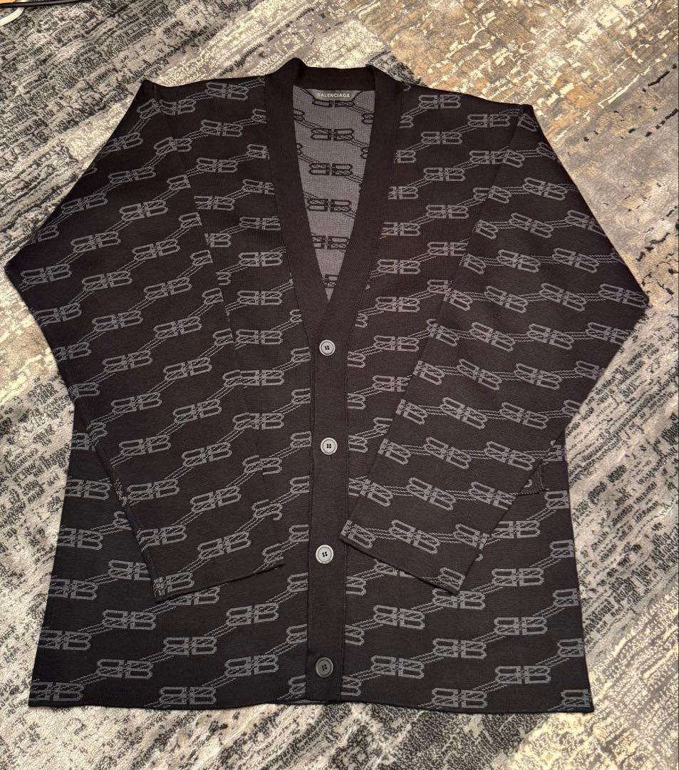 BALENCIAGA ロゴパターン カーディガン Lサイズ