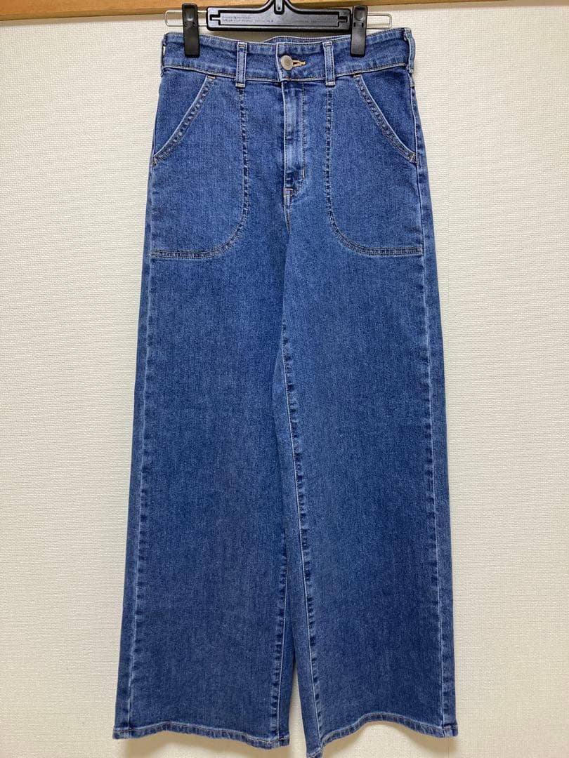 【未使用品】SOMETHING LISA ハイウエスト　レースアップワイドデニム