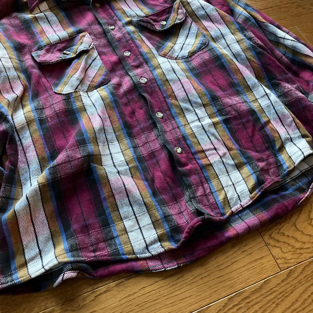 好配色 90s FIVE BROTHER ネルシャツ XL