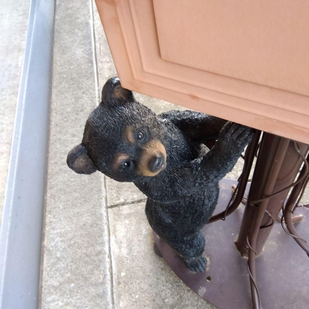 郵便受けポストガーデニング置物熊と鳥鍵つき8800円にお値下げ