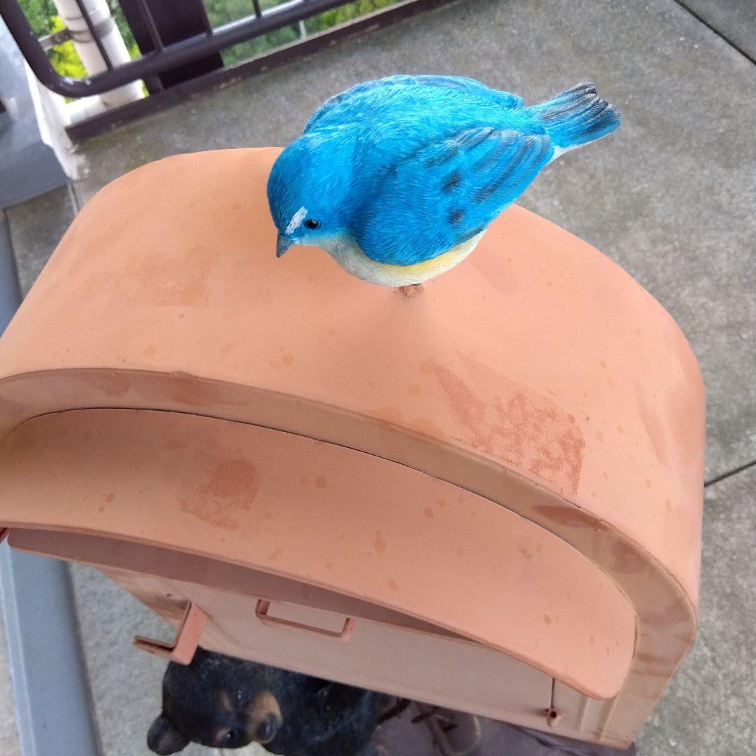 郵便受けポストガーデニング置物熊と鳥鍵つき8800円にお値下げ