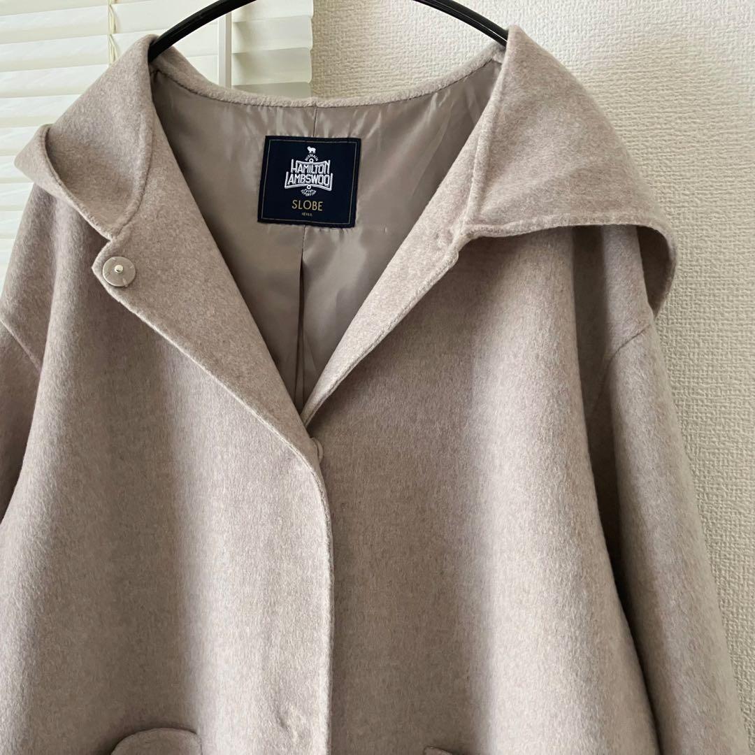 【新品】SLOBE ハミルトン ダブルフェイスウールロングフードコート