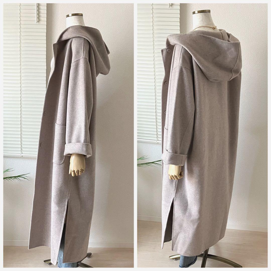 【新品】SLOBE ハミルトン ダブルフェイスウールロングフードコート