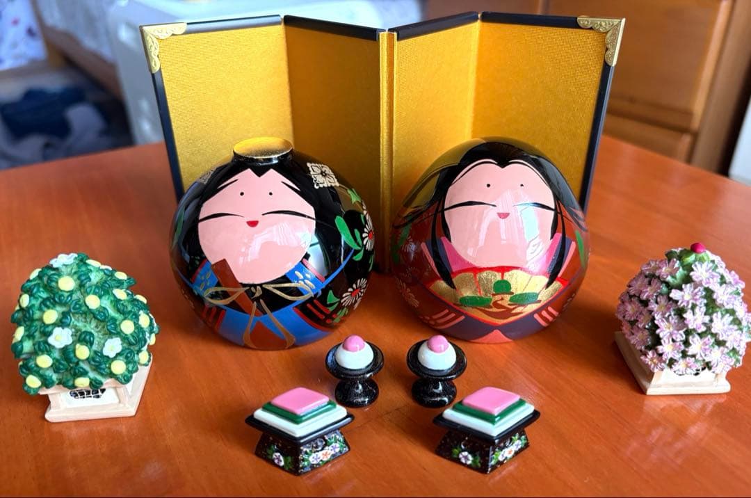 大内人形　山口　大内塗り　雛人形　雛道具付き　ミニチュア　お雛様
