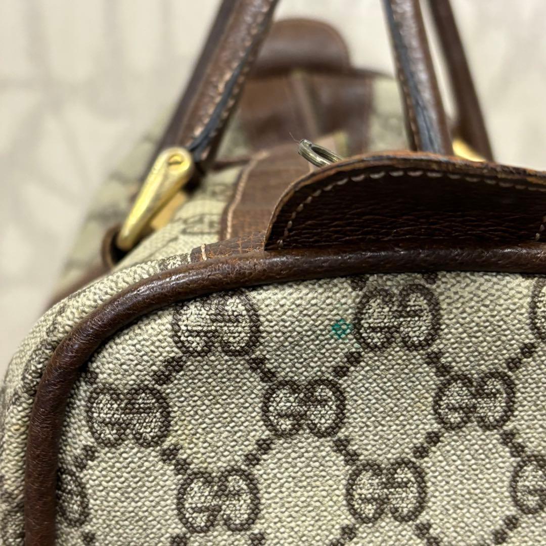 オールドグッチ　GUCCI ボストンバッグ GGキャンバス　シェリーライン　R