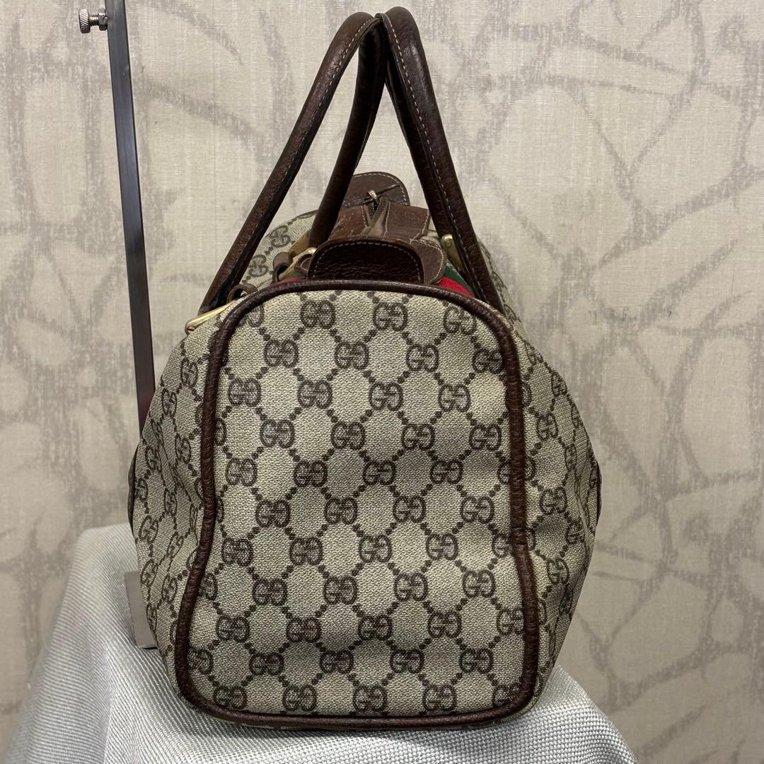 オールドグッチ　GUCCI ボストンバッグ GGキャンバス　シェリーライン　R