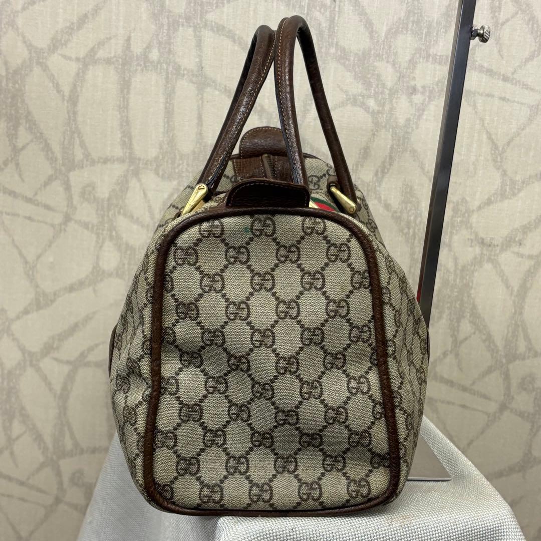 オールドグッチ　GUCCI ボストンバッグ GGキャンバス　シェリーライン　R