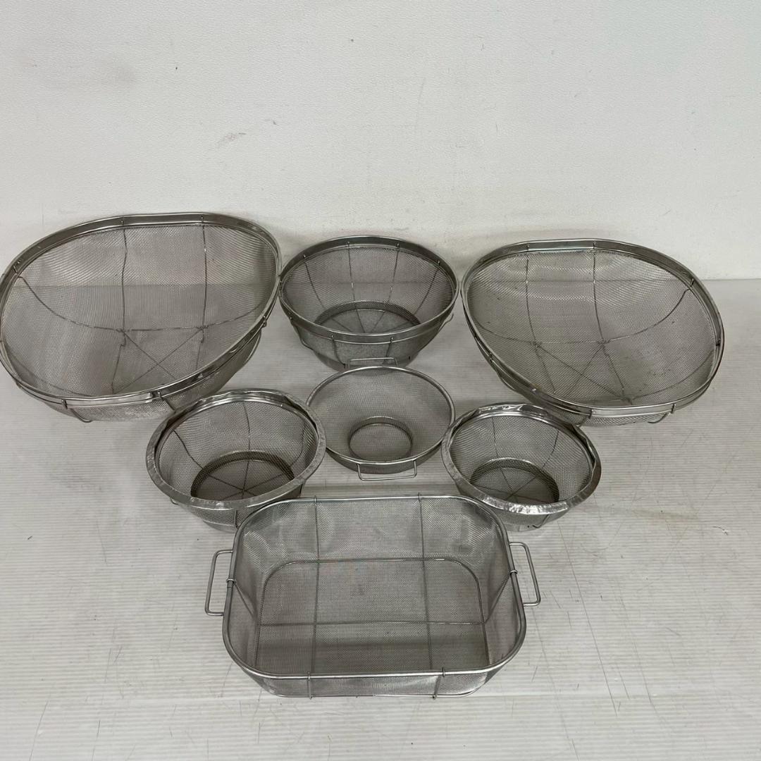 ステンレス製 ざる 7点セット まとめ売り サイズ違い Y1994