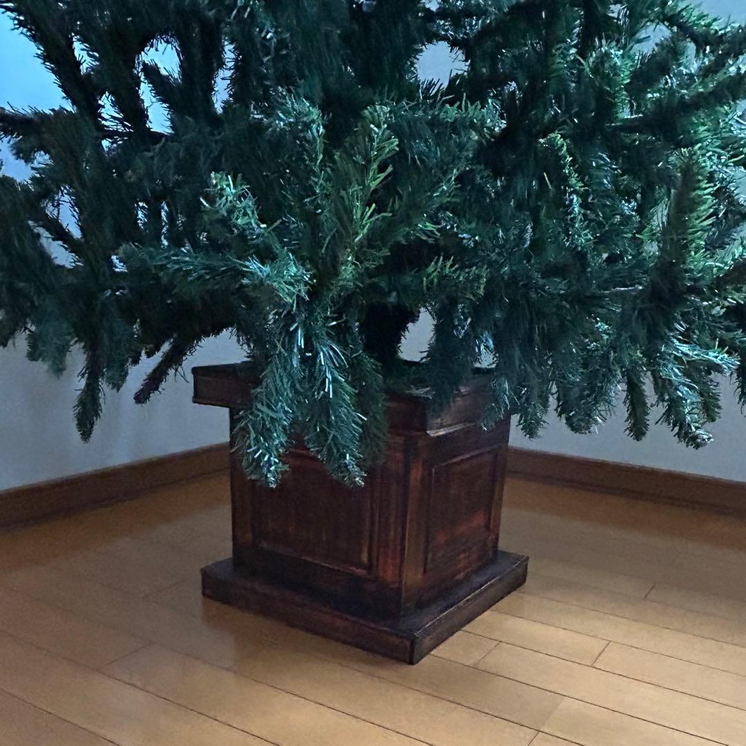 【ヴィンテージ】クリスマスツリー　高さ約150㎝　足元木製ボックス