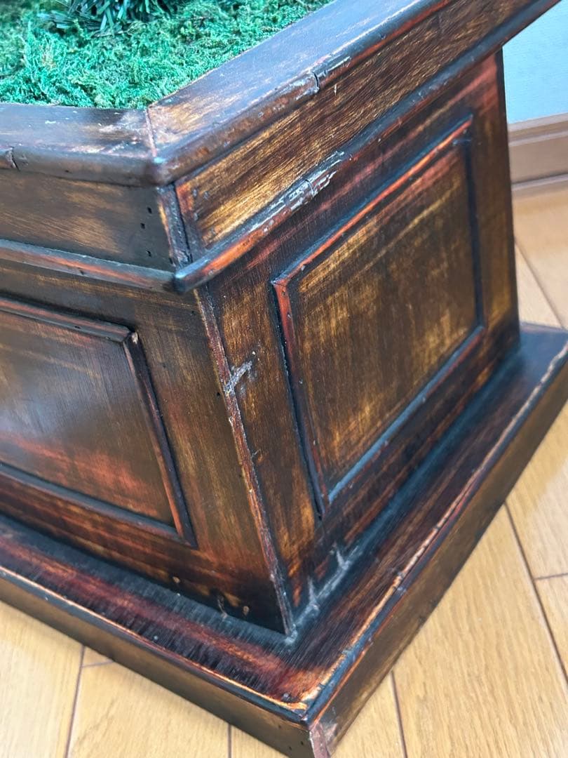 【ヴィンテージ】クリスマスツリー　高さ約150㎝　足元木製ボックス