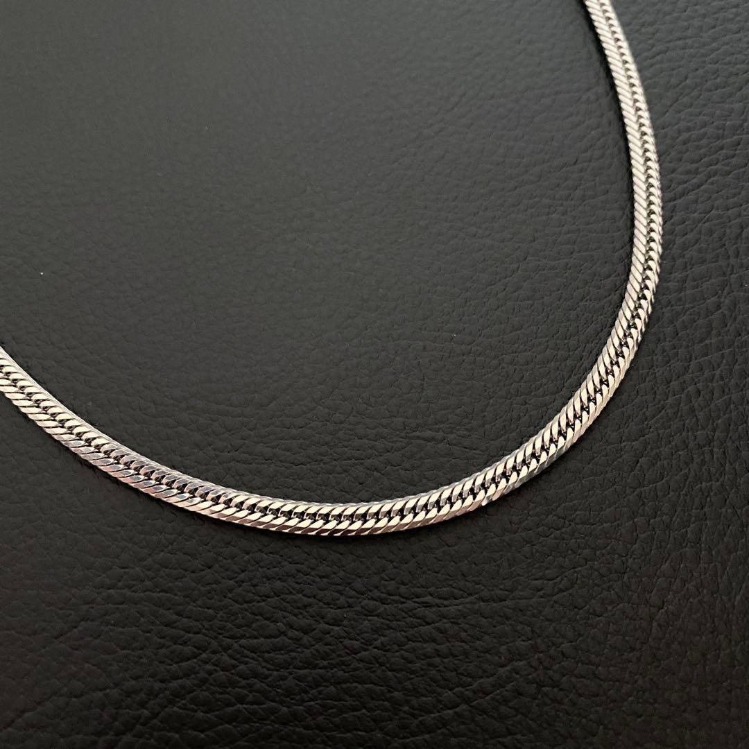 Silver925 12面トリプル 喜平ネックレス プラチナ仕上げ 中折