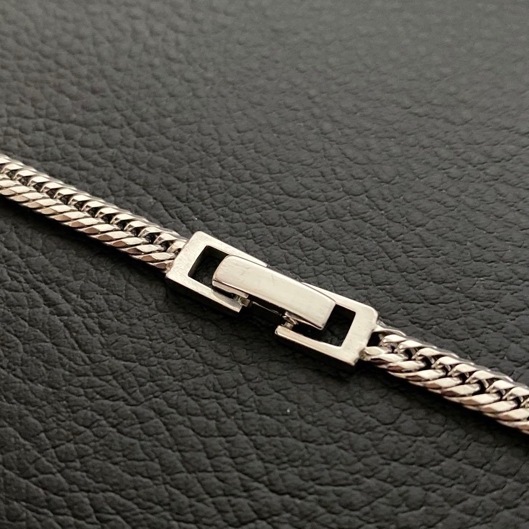 Silver925 12面トリプル 喜平ネックレス プラチナ仕上げ 中折