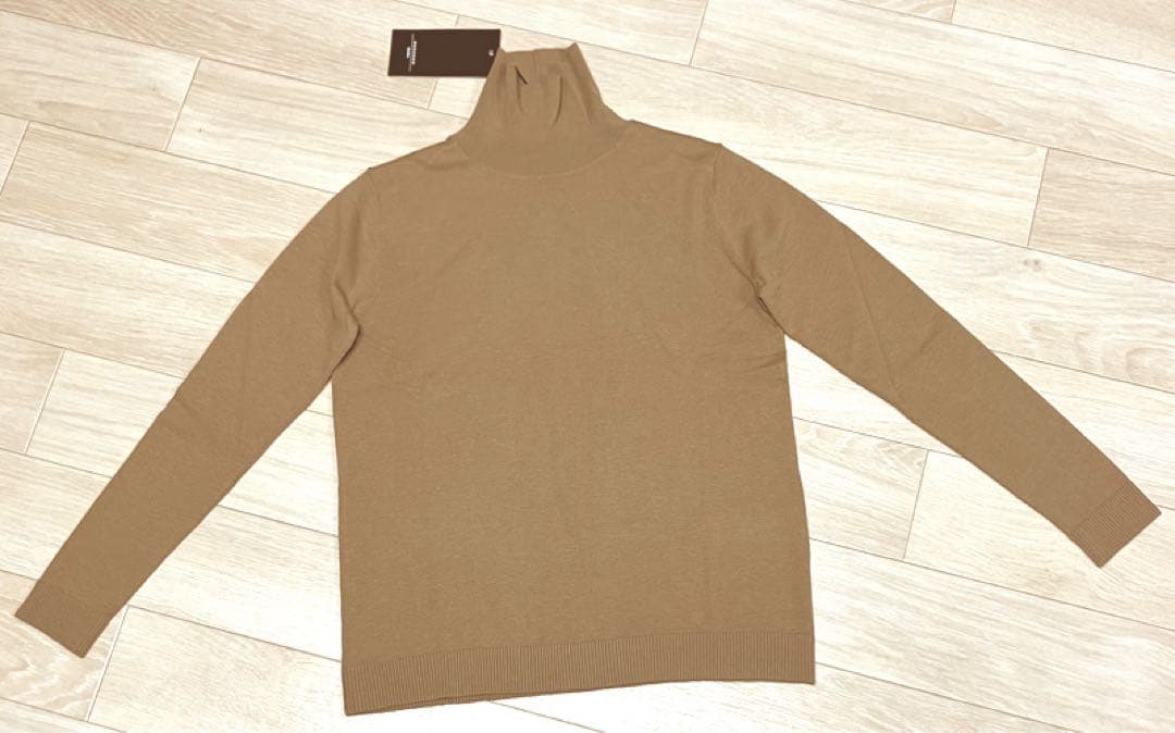 マックスマーラ シルクウール ハイネックニット キャメル