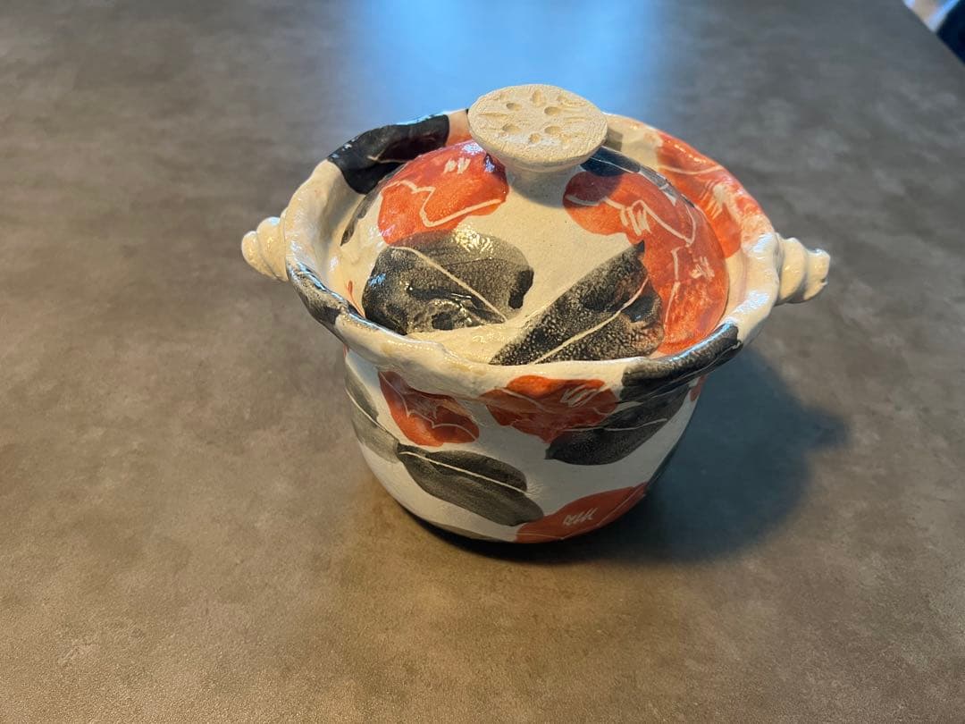 新品未使用　伊集院真理子　土鍋 1.5合サイズ 赤椿