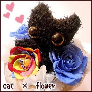 クロネコ　レインボーローズ　ブルーローズ　ダイヤモンドプリザーブドフラワーギフト