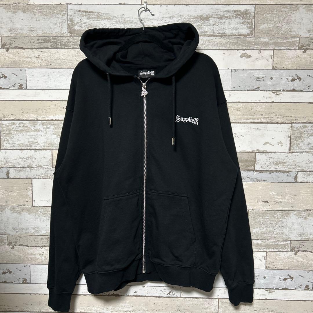 SUPPLIER サプライヤー ジップパーカー LサイズY2K ラインストーン
