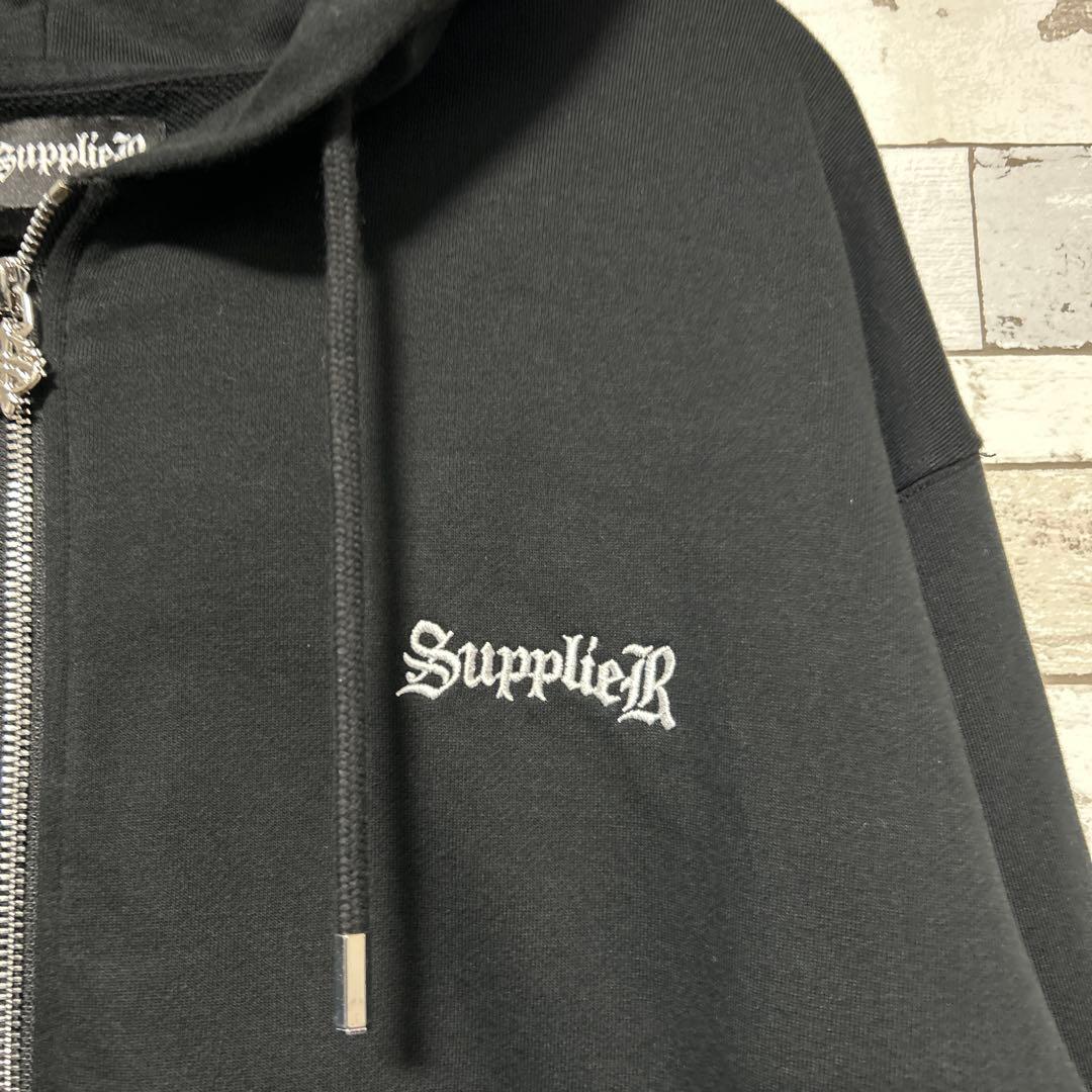 SUPPLIER サプライヤー ジップパーカー LサイズY2K ラインストーン