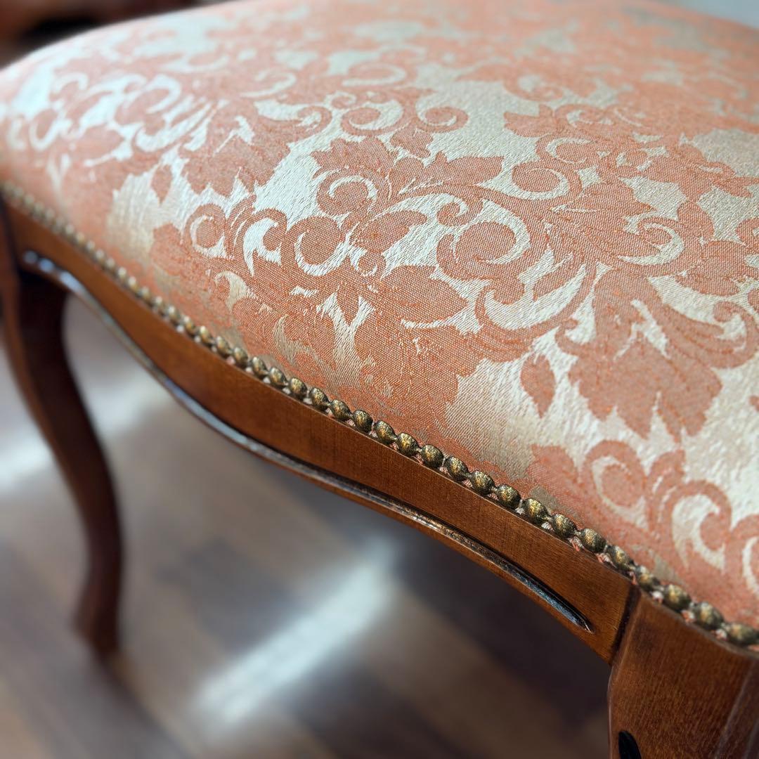 イタリア製クラシックスタイル ダイニングチェア ピンク