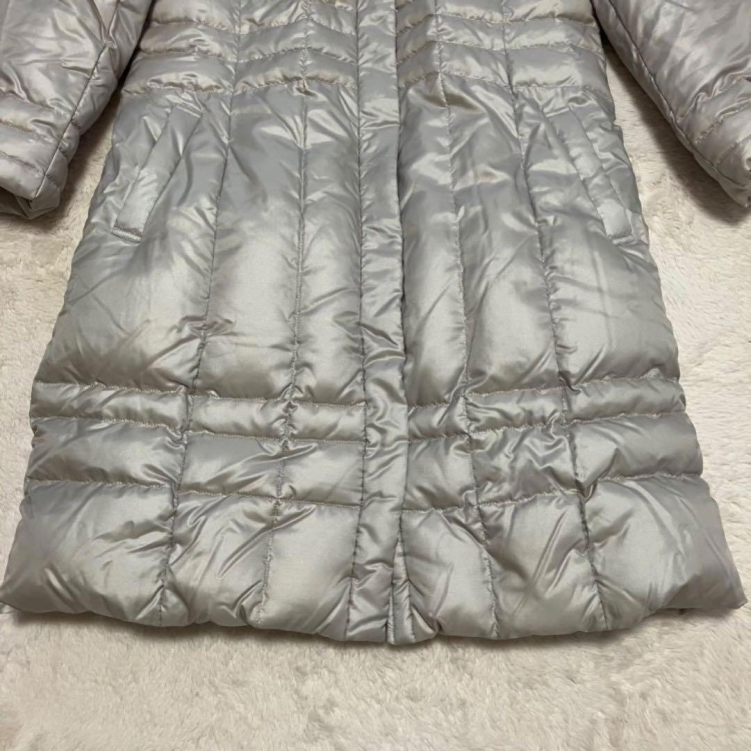 極美品 23区 ダウンロングコート ショールカラー ベルトAライン 大きい 48
