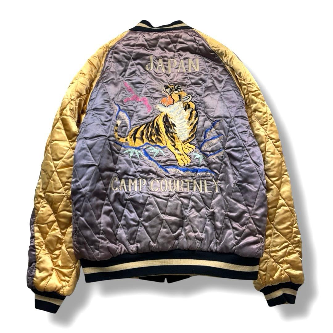 希少 テーラー東洋 スカジャン 別珍 リバーシブル USMC ×虎 刺繍 L