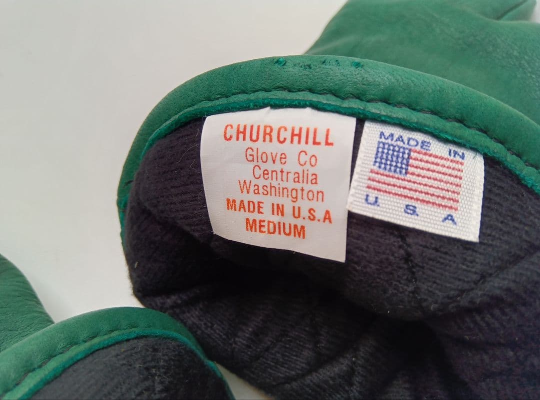タ*ん様 新品チャーチルChurchillグローブ手袋ライナー付M米国製グリーン