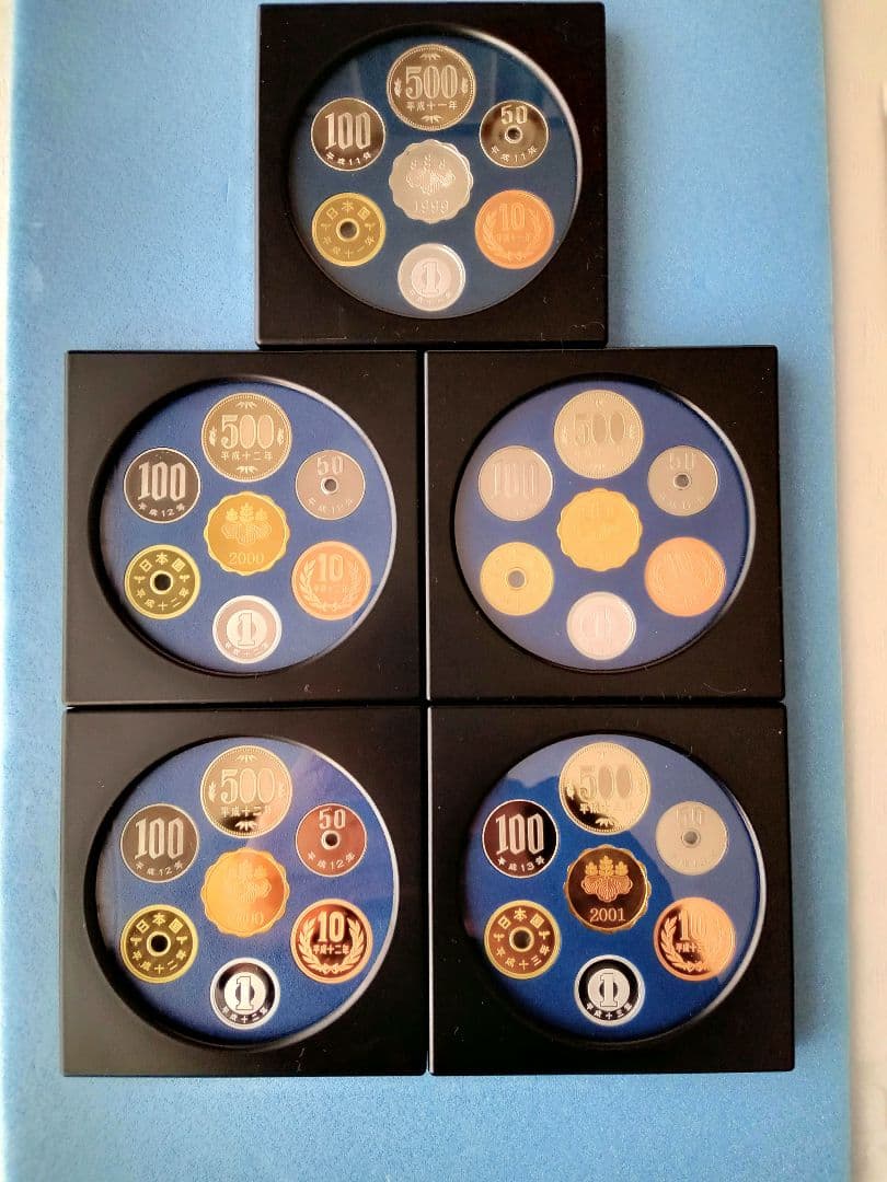 造幣局、テクノシリーズNO1〜NO3中央の銀メダル５枚