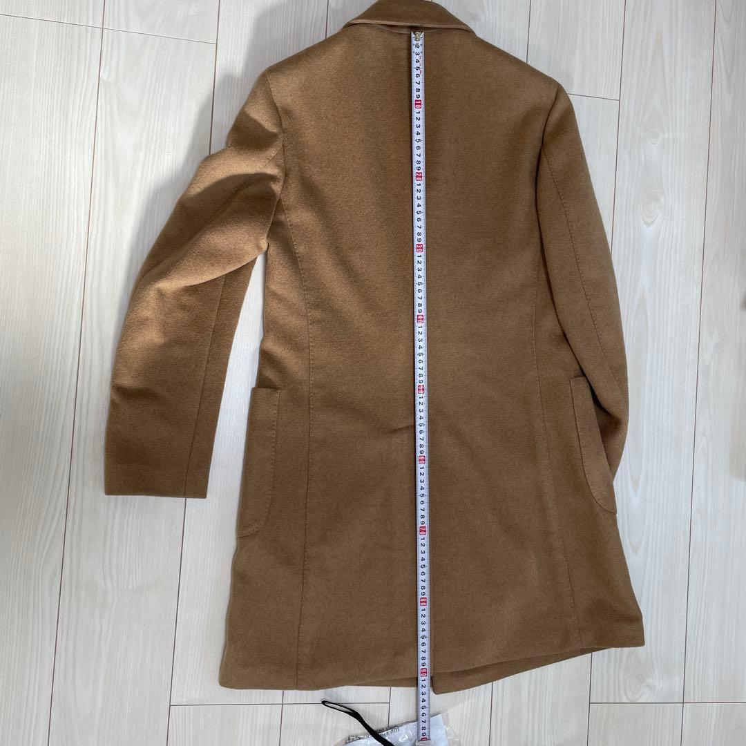 LARDINI キャメル100% ダブルブレスト チェスターコート 46