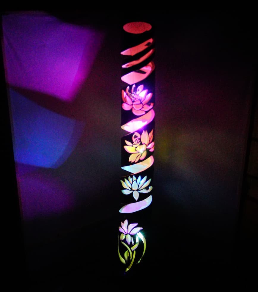 竹灯籠　　〜〜蓮螺旋〜〜　コンセント・電池式両方可