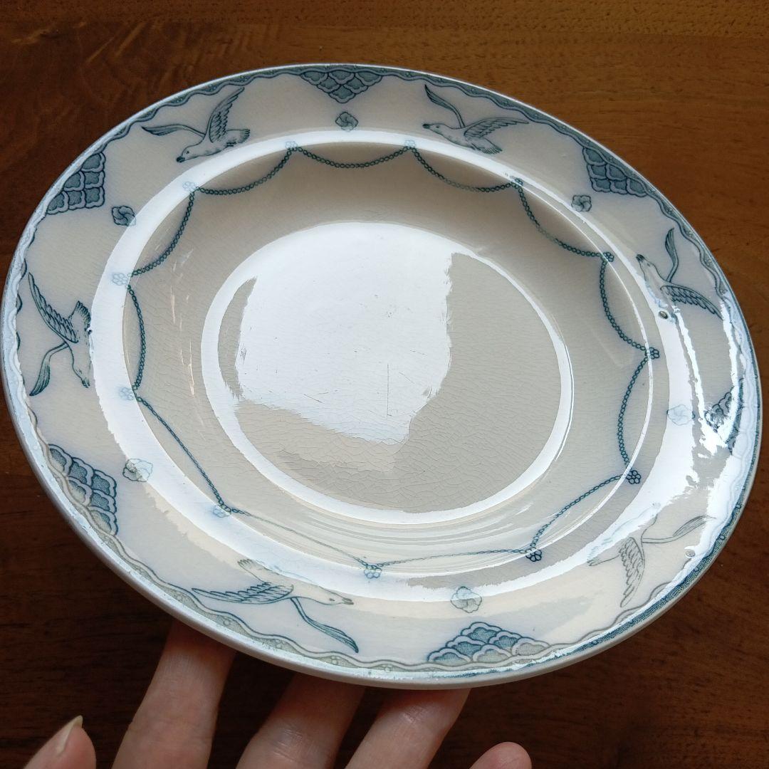 オーレスンド　グスタフスベリ　かもめ　アンティーク　21cm　スープ皿　２枚