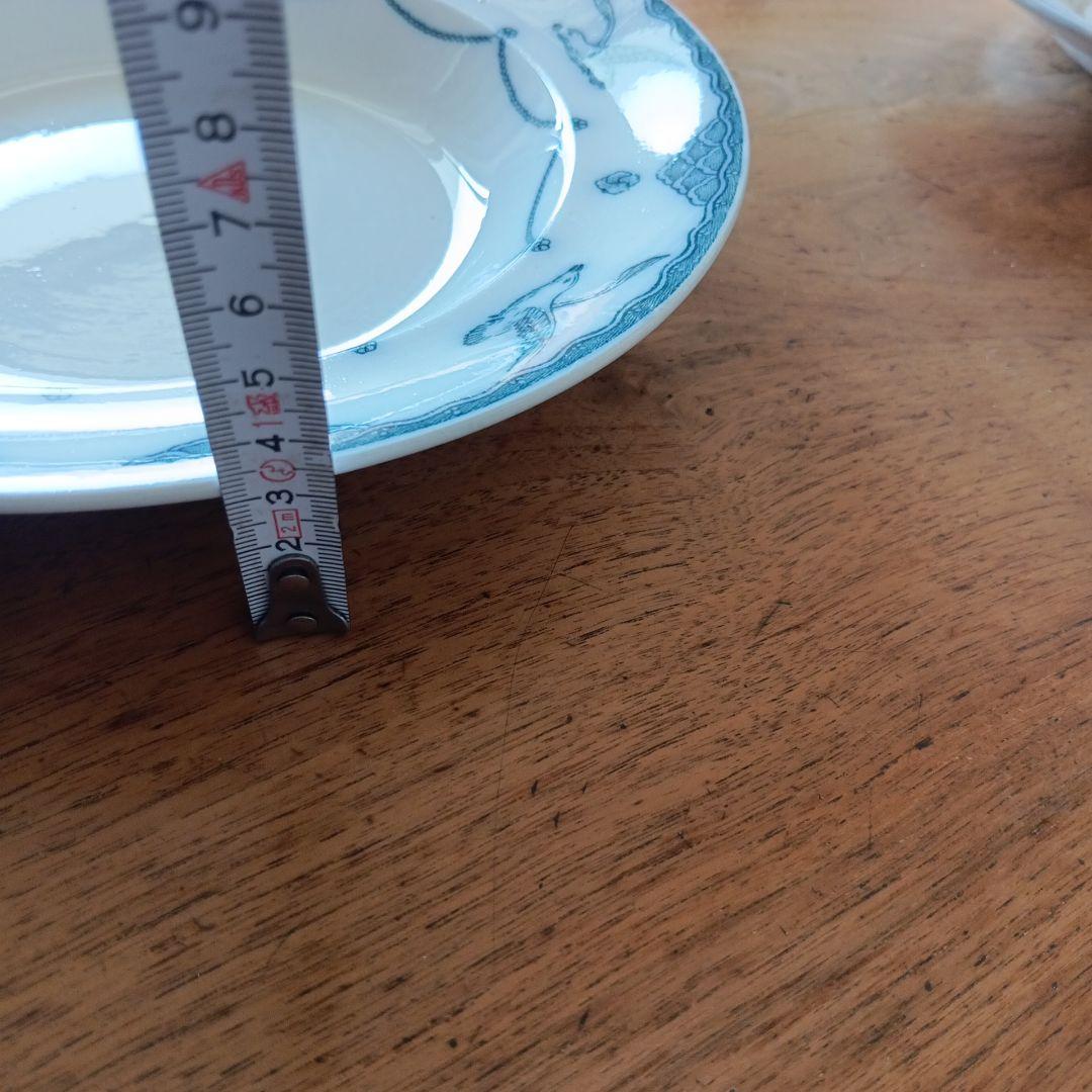 オーレスンド　グスタフスベリ　かもめ　アンティーク　21cm　スープ皿　２枚