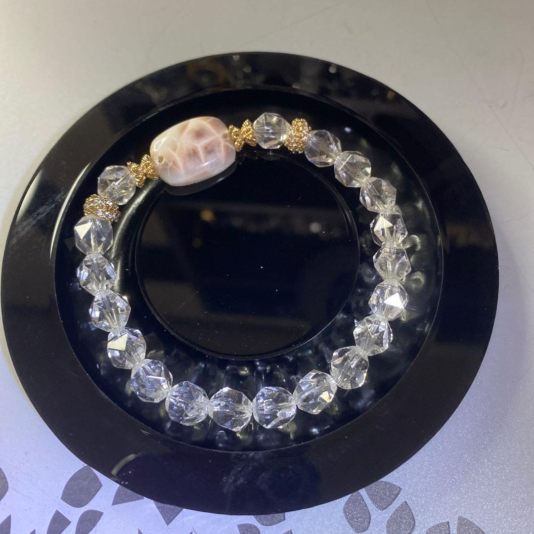 ピンクラリマー・クリスタルブレスレット