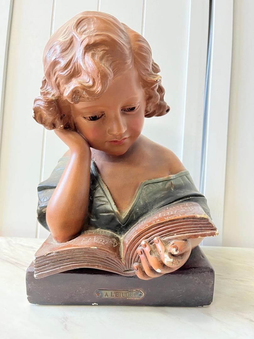 フランス　本を読む少女　アンティーク　置物　オブジェ　ビンテージ　骨董コレクター