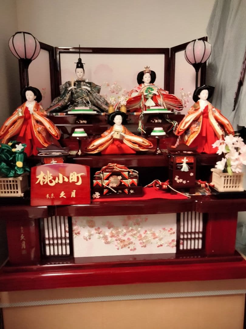 雛人形　桃小町　五人収納飾り　久月