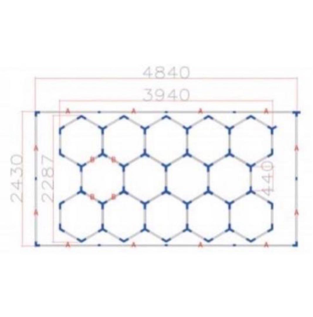 ガレージ照明　LED　天井照明　ハニカムライト
