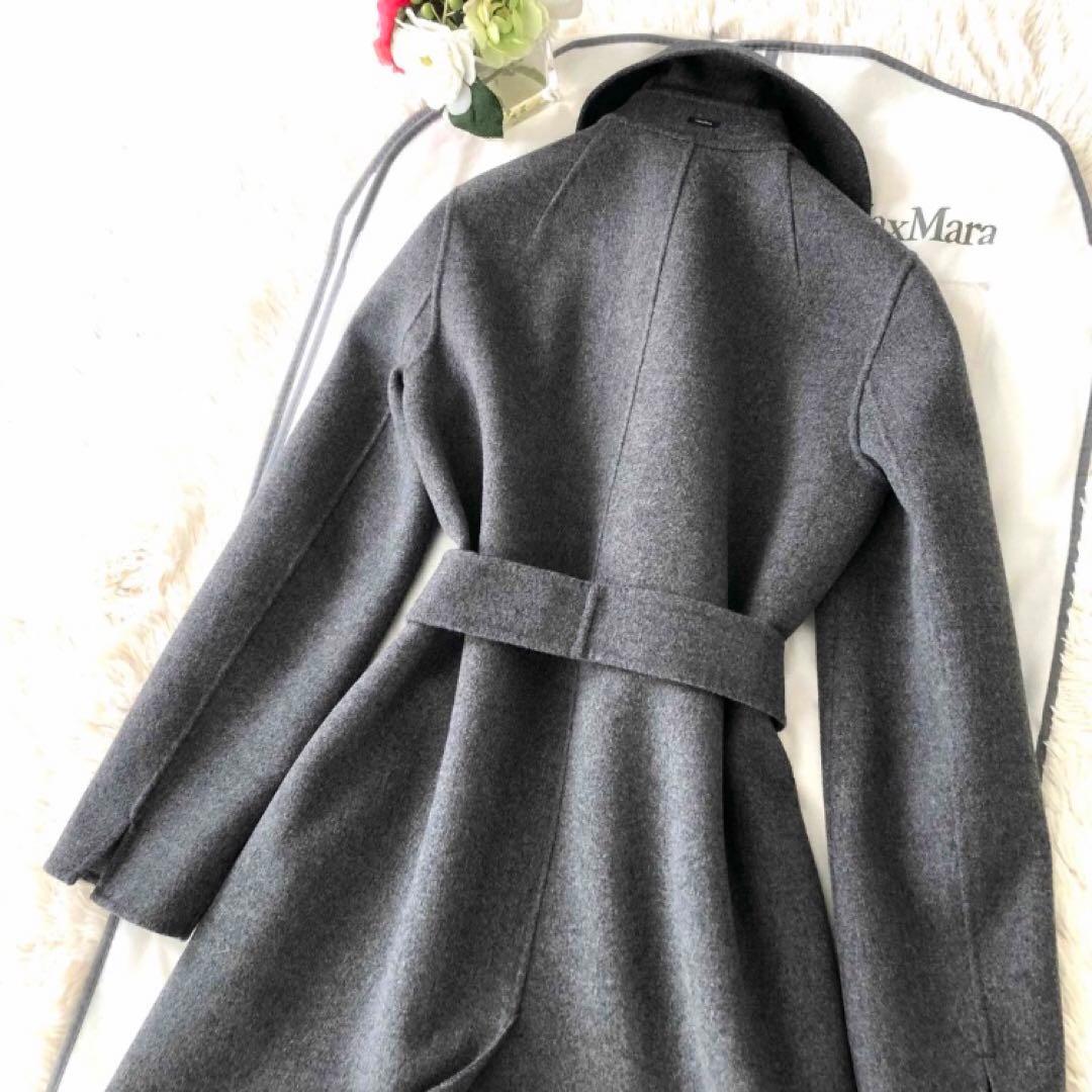 新品タグ付【'S MAX MARA】42クチートアマーノグレーベルテッドシルク