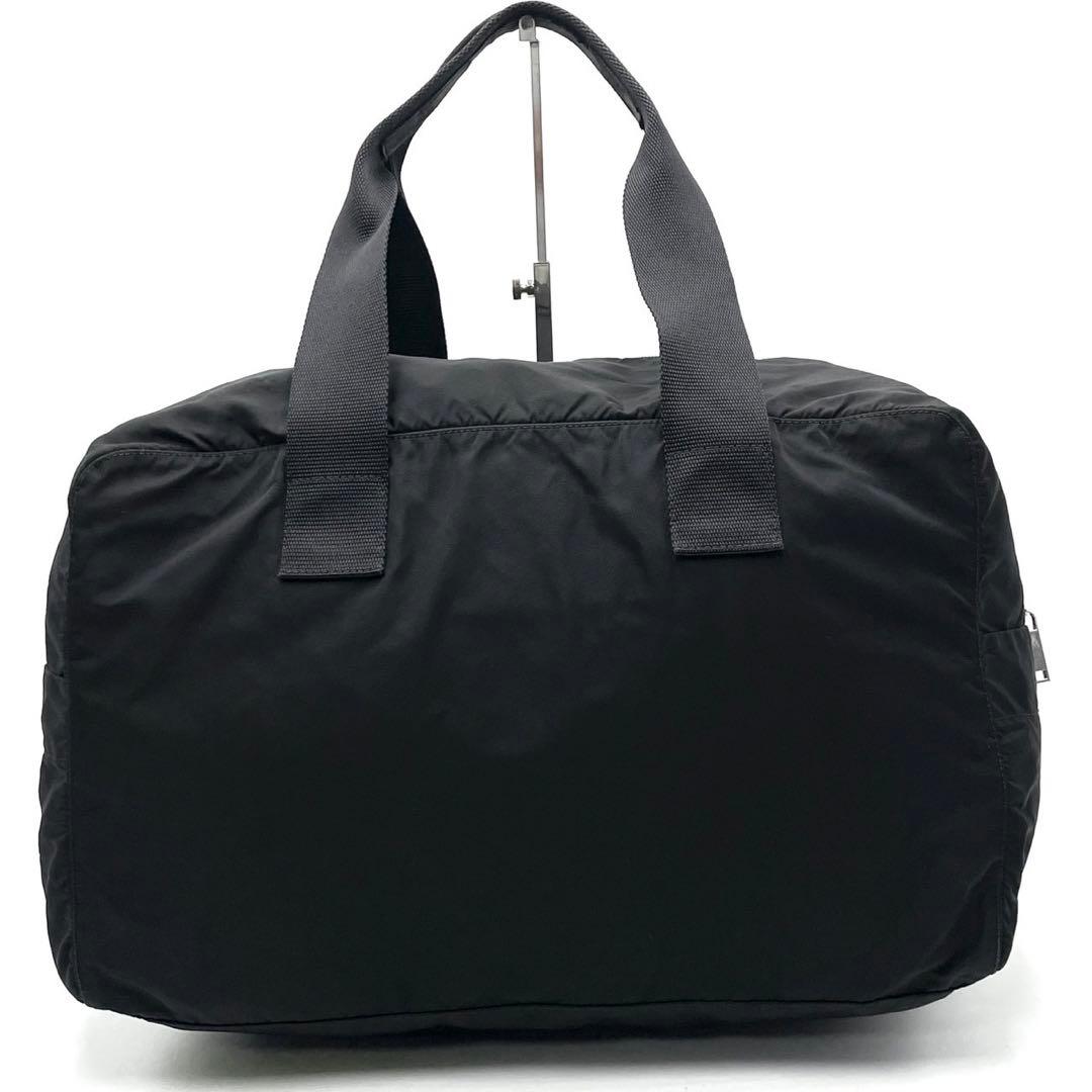 プラダ 三角ロゴ ボストンバッグ A4収納可能 プレート 白タグ ブラック