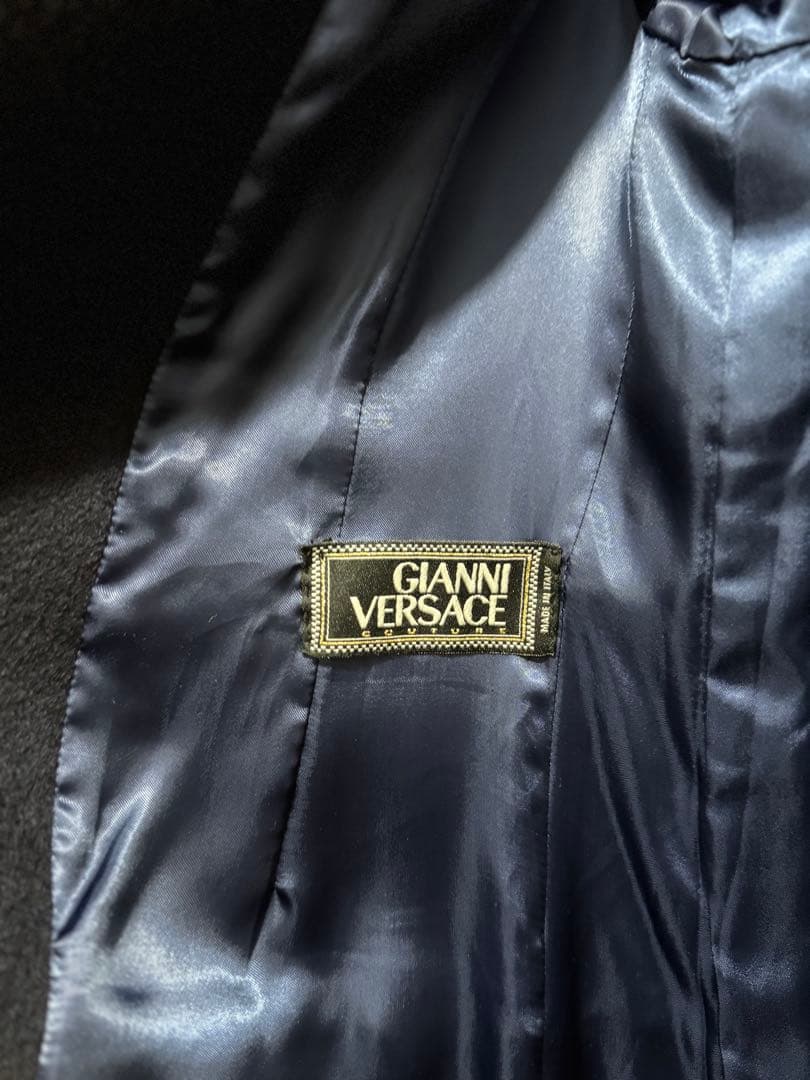 GIANNI VERSACE ネイビーチェスターコート　イタリア製