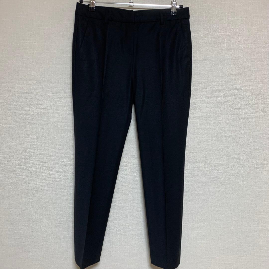 【美品】セオリー　現行　2 パンツスーツ　ブラック　ノーカラー　セットアップ