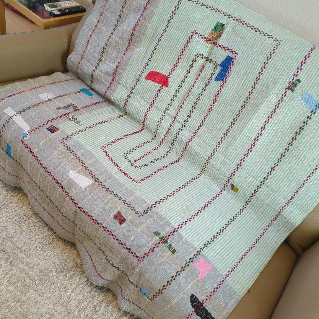 ビンテージカンタキルト ラリーキルト エスニックインテリア ソファカバー778