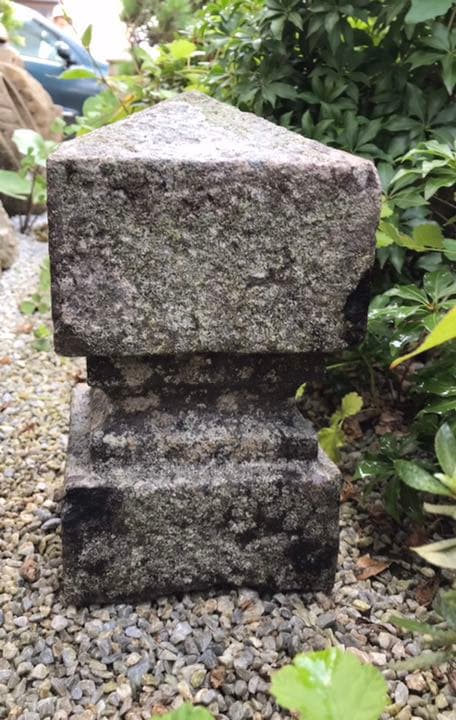 【古い擬宝珠・関守石・オブジェ】造園水石飾り石ガーデニング箱庭