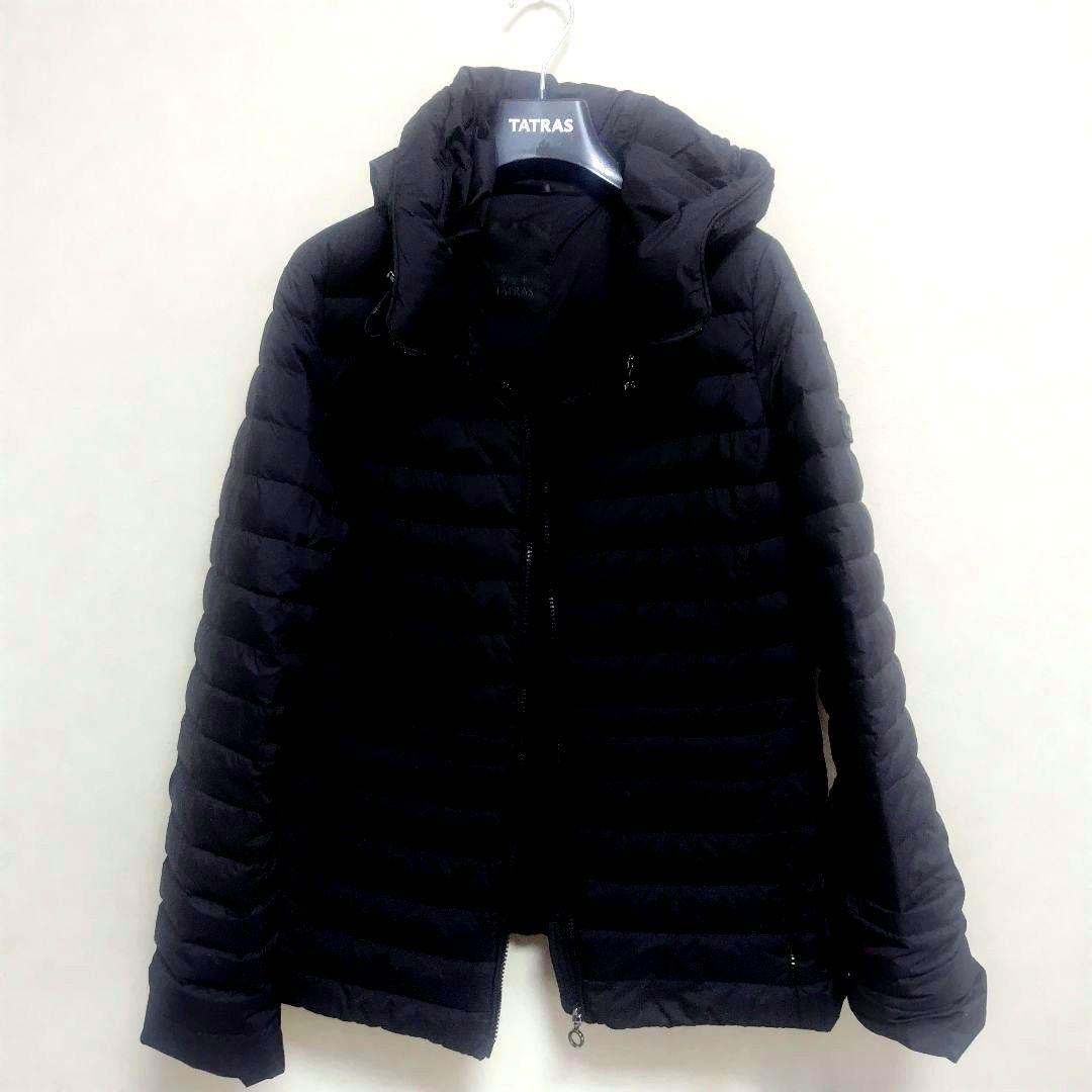 TATRAS ブラック ダウンジャケット HAAVハーブフード付き大きめ4サイズ
