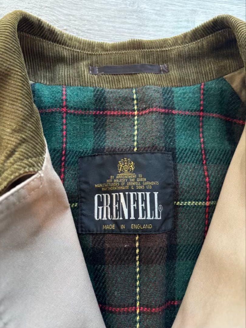 Grenfell 英国製 バルマカーンコート チェック裏地 ベージュ#464