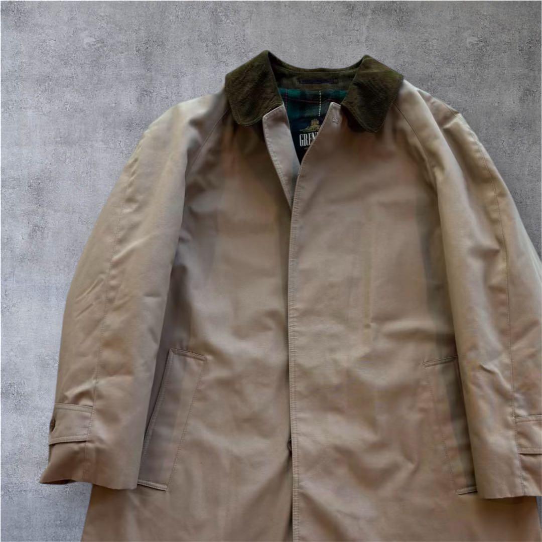 Grenfell 英国製 バルマカーンコート チェック裏地 ベージュ#464