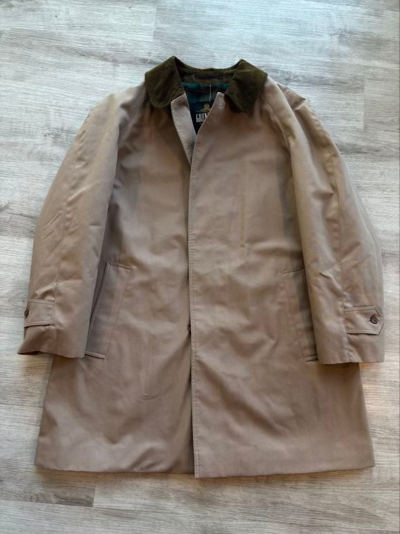 Grenfell 英国製 バルマカーンコート チェック裏地 ベージュ#464