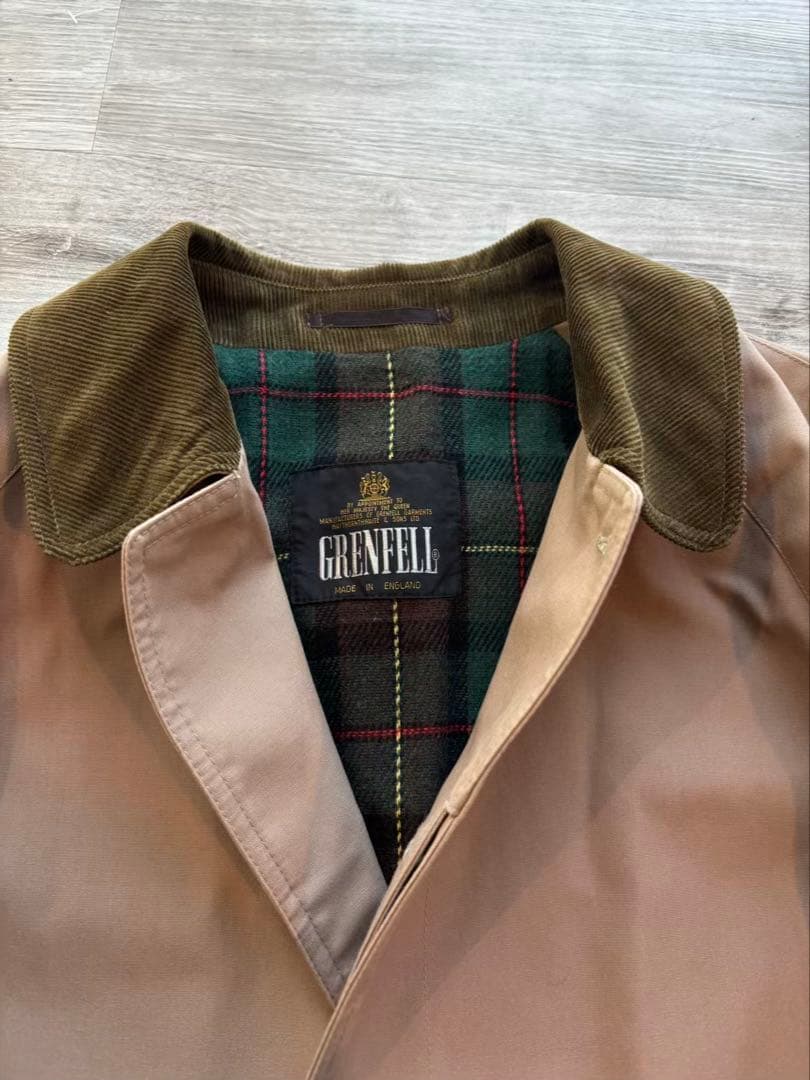 Grenfell 英国製 バルマカーンコート チェック裏地 ベージュ#464