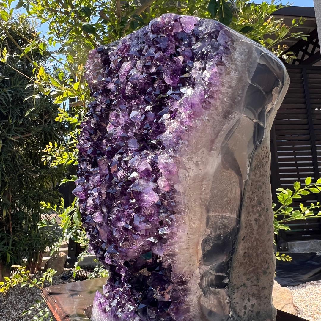 ☆極上超強開運☆絢爛華麗 超極大 美濃紫結晶☆ウルグアイ産 アメジストクラスター